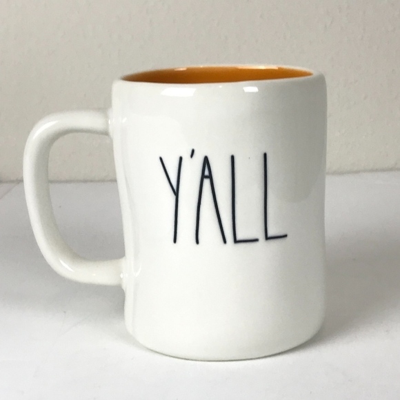 New Rae Dunn FALL Y'ALL Coffee Mug Orange Inside - Picture 4 of 6